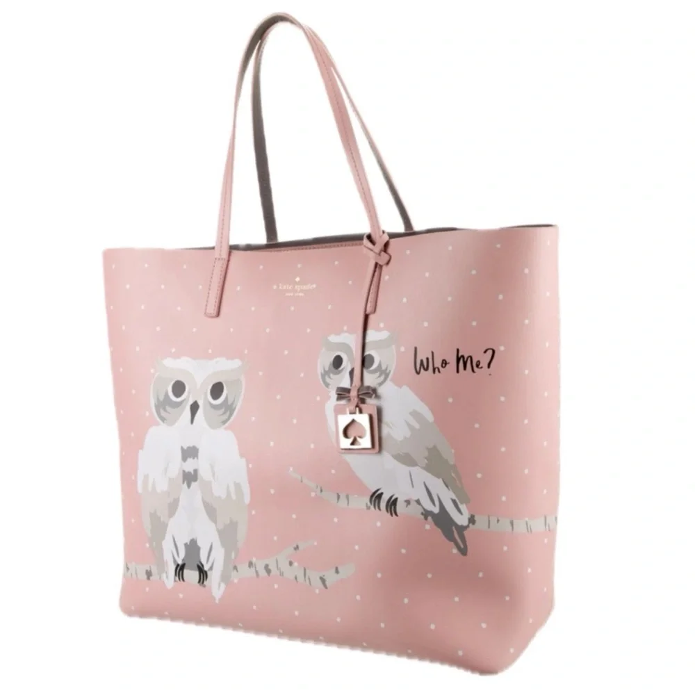 Kate Spade Pink Owl Tote Bag - Picture 2 of 11